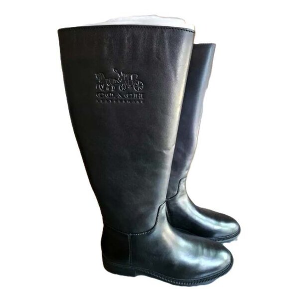 Coach Fynn Leather Boots Black - Picture 6 of 7